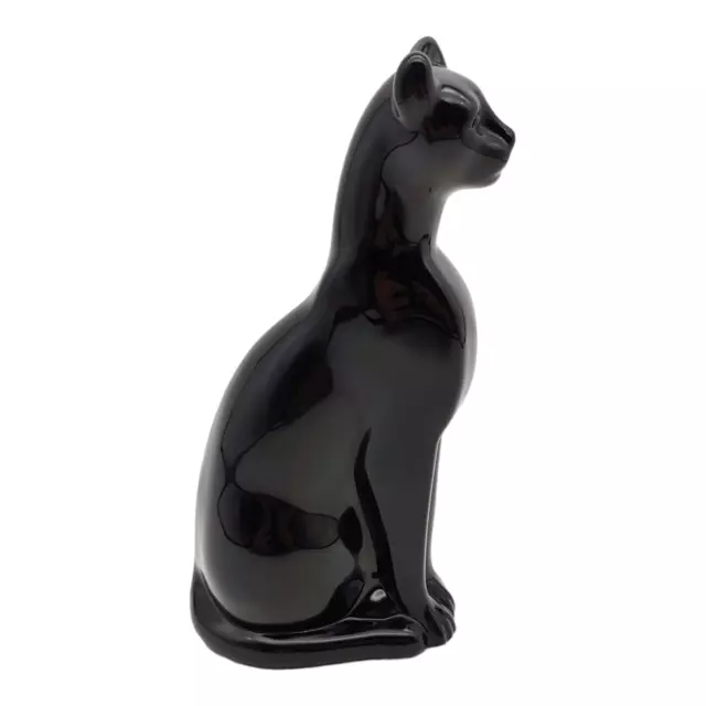 Baccarat Crystal Egyptian Cat Paperweight Figurine - 6" Black Panther Signed