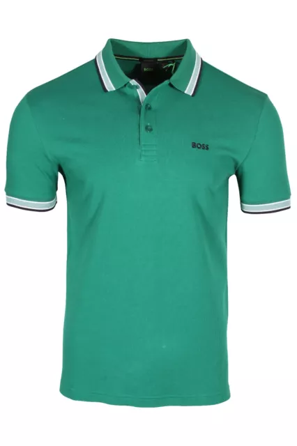 HUGO BOSS Paddy Men’s Cotton Polo Shirt With Logo in Dark Green 50468983-309