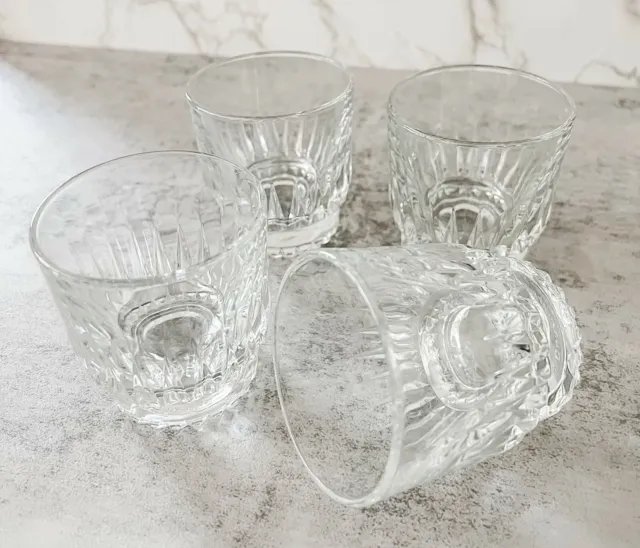 Libbey Duratuff USA Low Ball Whiskey Glasses Bar Set of 4, cocktail glasses