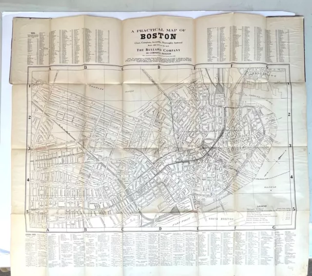 1911 A Practical Map of Boston with Reproduction of 1722 Boston Map