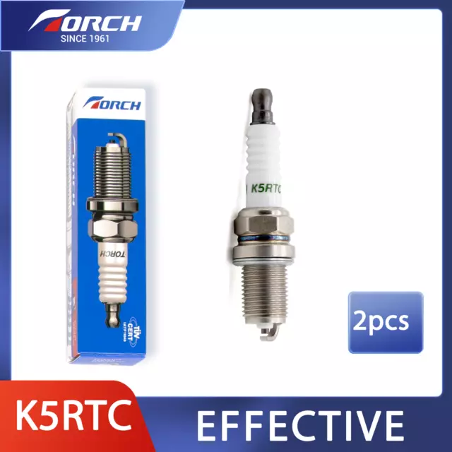 2x TORCH K5RTC Spark Plug Replace for NGK 7938/BKR5E for Bosch F8DCOR F8RDC