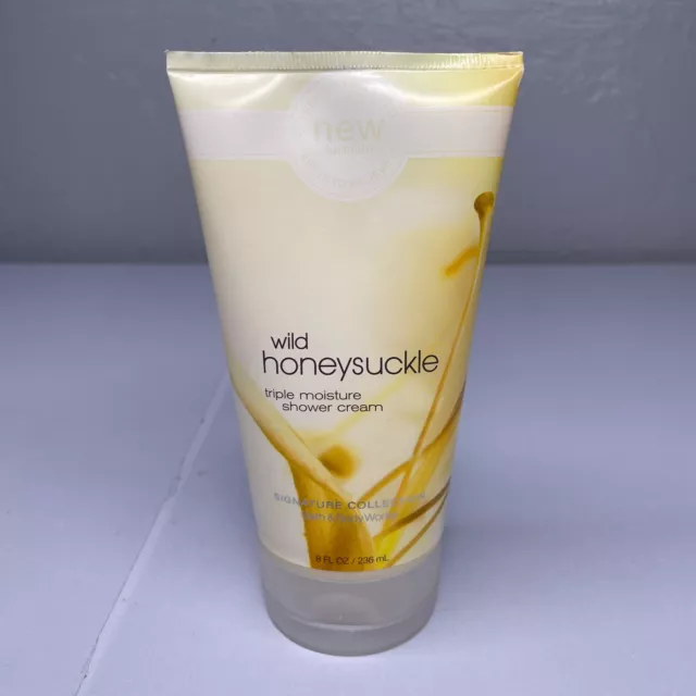 Crema de ducha de madreselva salvaje Bath & Body Works Signature 8 oz rara descontinuada