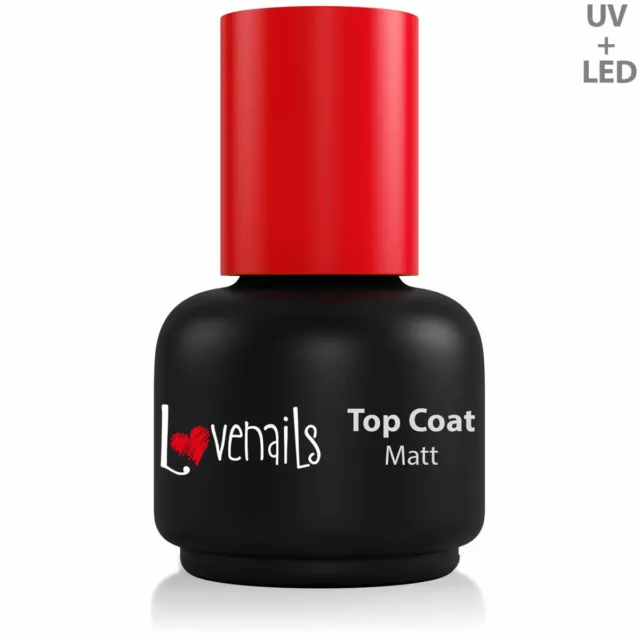 Top Coat MATT 15ml Lovenails UV LED - Finish Versiegler Lack Nailart Überlack