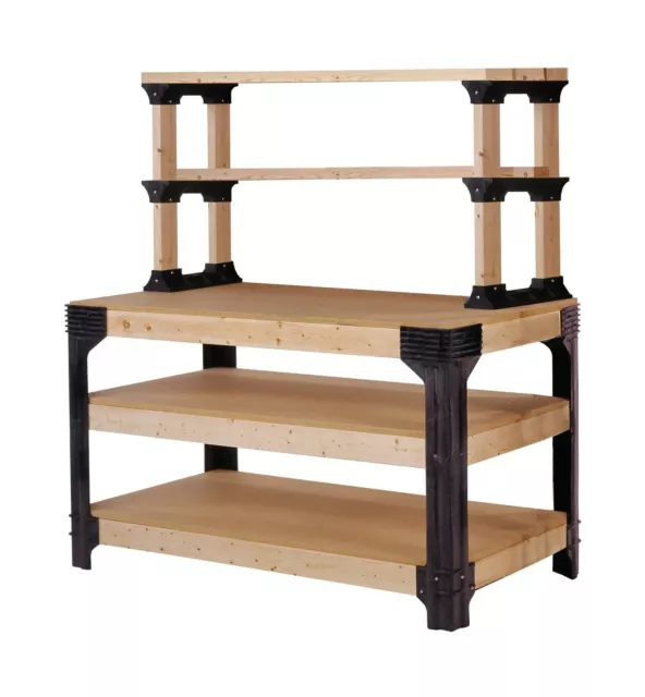 2x4basics 90164 Custom Work Bench and Shelving Storage System, Black Original