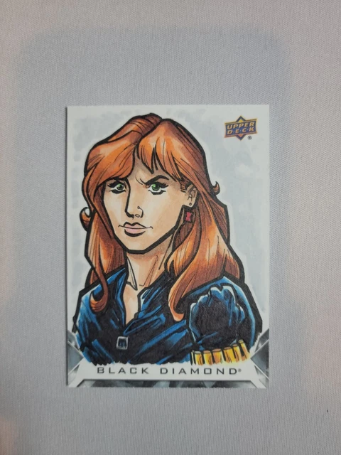 Black Widow 2021 UD Marvel Black Diamond 1/1 Original Sketch by Drew L