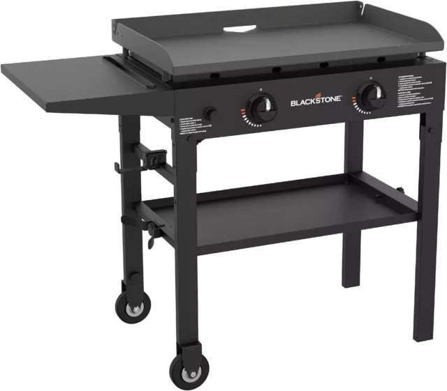 Blackstone Flat Top Gas Grill Griddle 2 Burner Propane Fuelled Rear Grease Manag