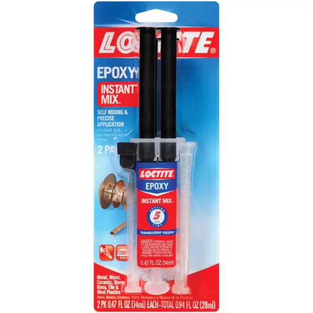 Epoxy Five Minute Instant Mix, 0.47-Fluid Ounce Syringes, 6 Two-Packs (1715208-6