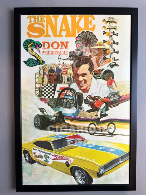 Vintage Don Prudhomme Snake Hot Wheels Redlines Art Poster 11”x 17” Drag Racing