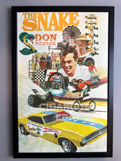 Vintage Don Prudhomme Snake Hot Wheels Redlines Art Poster 11”x 17