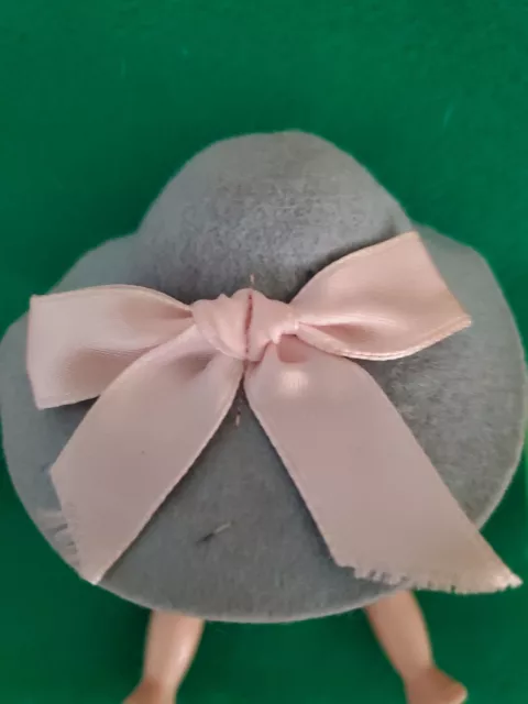 Vintage Ginny Muffie Virga Alex Doll HAT, Blue Felt With Ribbon,1950's