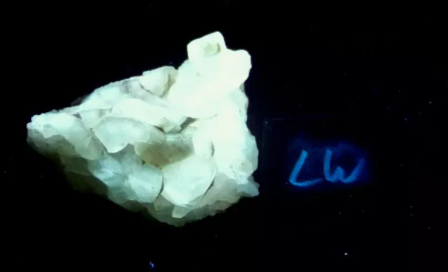 Fluorescent Calcite Crystal Cluster Specimen