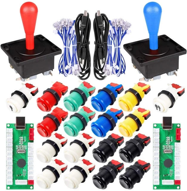 FOSIYA 2 PLAYER Arcade Game DIY Kits Ellipse Oval Happ Type Joystick £ ...