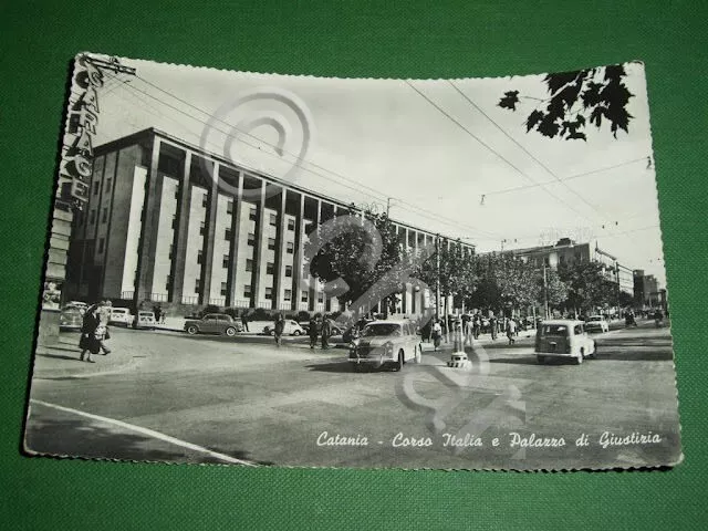 Cartolina Catania - Corso Italia e Palazzo di Giustizia 1950 ca.