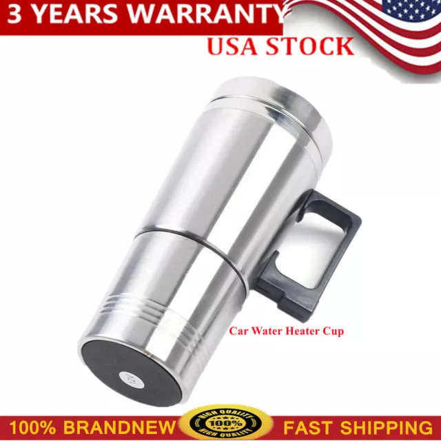 Stainless 12v Car Cup Heating Coffee Travel Heated Thermos Mug  Anti-scalding