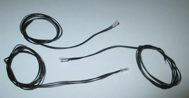 Ersatzglühlampe mit 2 Kabel 35cm schwarz  16V,  T2,3mm  -  3 Stück   "NEU"