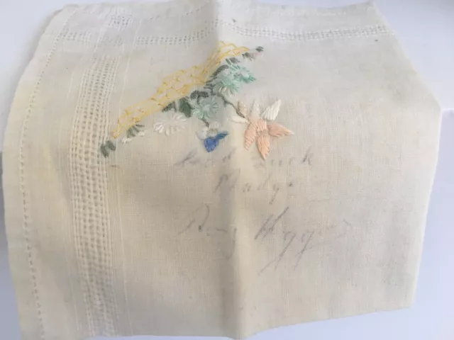 Vintage Handkerchief w Floral Corner Signed Roy Higgins Autographed Estate Piece