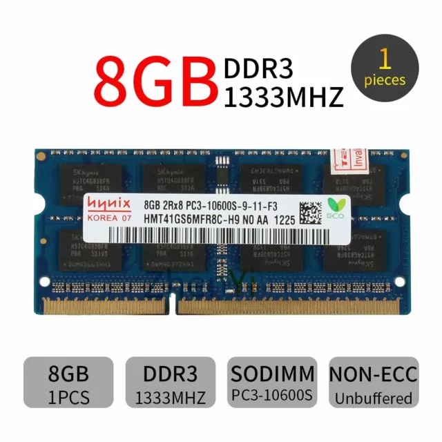 Hynix 8GB 4GB DDR3 1333MHz PC3-10600S sodimm 204Pin SODIMM Laptop Memory LOT AU