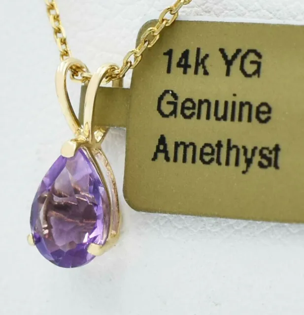 GENUINE 0.96 CTS AMETHYST PENDANT 14K GOLD - Free Appraisal - MADE IN ...