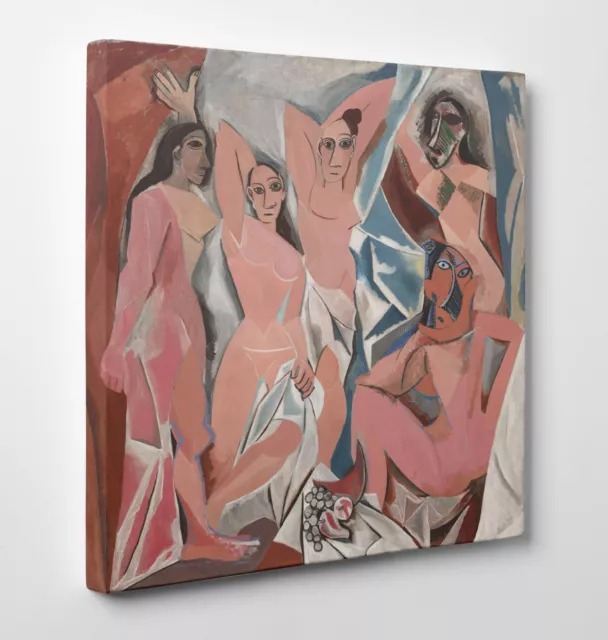 Picasso Les Demoiselles d'Avignon Stampa su TELA Canvas Vernice Pennellate