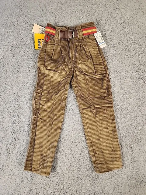 Vintage Little Levis Corduroy Jeans & Belt Brown Kids Size 6 90s New W/ Tags