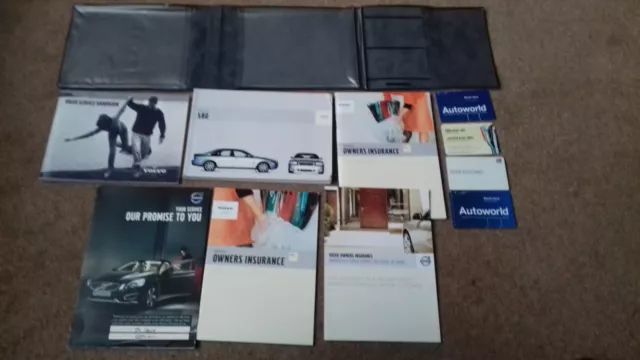 Volvo S80 D5 Owners Handbook, Faux Leather Wallet + Service History Record Vgc