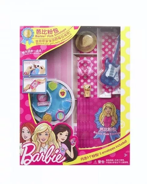 Barbie Pink Envelope Accessory Pack Guitar Hat Headphones