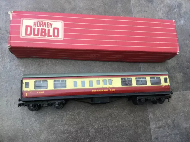 HORNBY DUBLO 4048 BR COMPOSITE RESTAURANT CAR 2 OR 3 RAIL W9562 Free p&p #55
