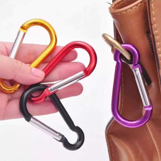 Aluminum Snap Hook Carabiner D-Ring Key Chain Clip Keychain Hiking Camp 2