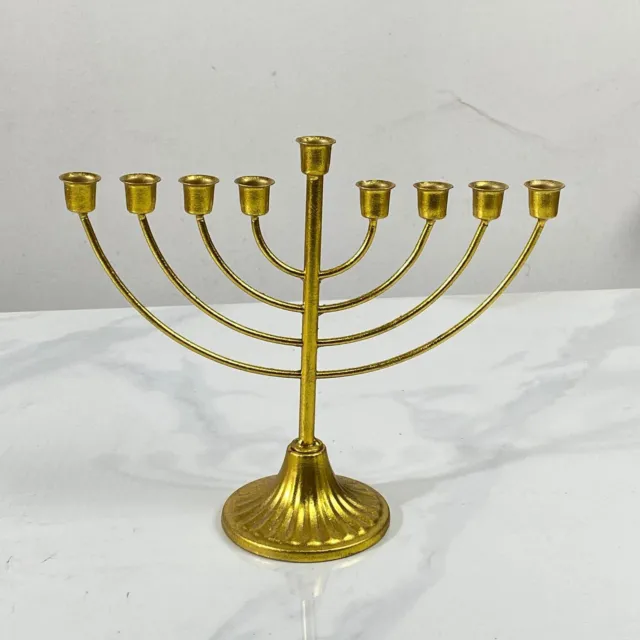 Chanukka Menorah Jüdisches Judaica Israel Vintage Goldener Chanukka-Kerzenhalte