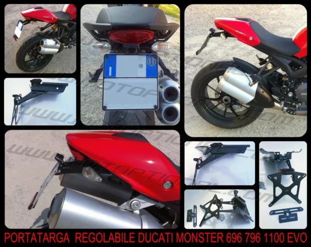 Support Plaque D'Immatriculation Réglable Ducati Monster 696 796 1100 1100EVO