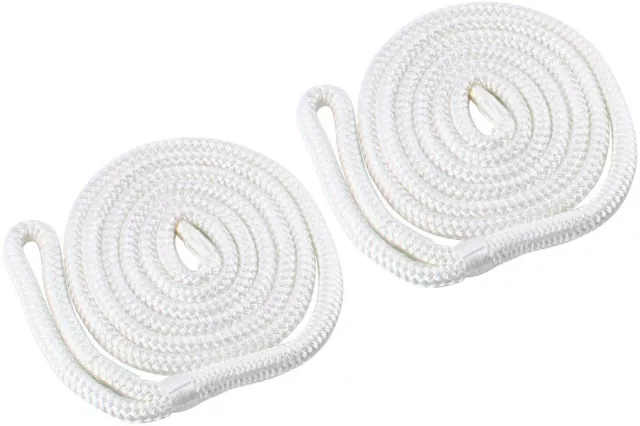 2 Pack  3/8'' 6 FT Premium Double Braid Nylon Fender Line Boat Dock Mooring Rope