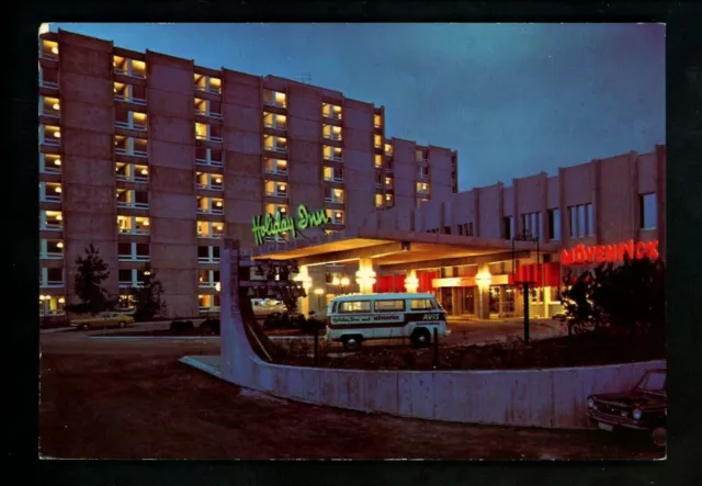 Holiday Inn Motel Hotel Postcard Switzerland Zurich airport AVIS bus