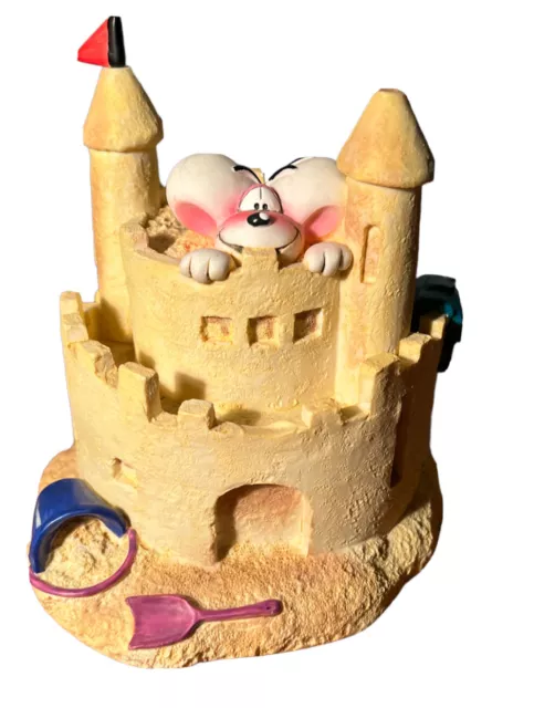 Figura decorativa Diddl salvadanaio topo castello di sabbia castello collezione licenza 14,5 cm