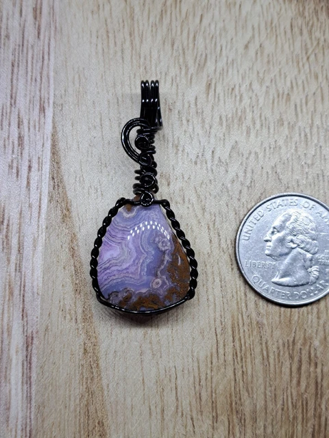 Royal Purple Aztec Lace Agate Pendant