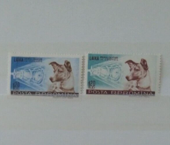 Rumänien 1957 Raumfahrt: Hündin Laika MiNr1684-1685 **/MNH/Postfrisch