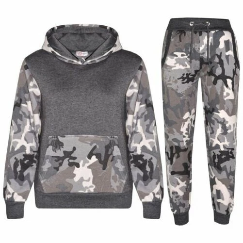 Bambini Ragazzi Tuta da Jogging Designer Camouflage Contrasto Top & Fondo