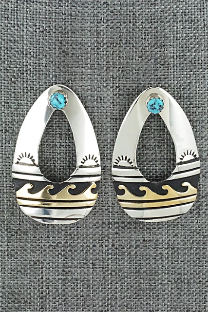 Turquoise & Sterling Silver Earrings - Rosita Singer