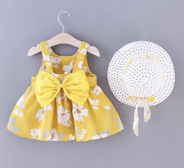UK Baby Girl Summer Dress & Hat Set *limited stock* multiple sizes*