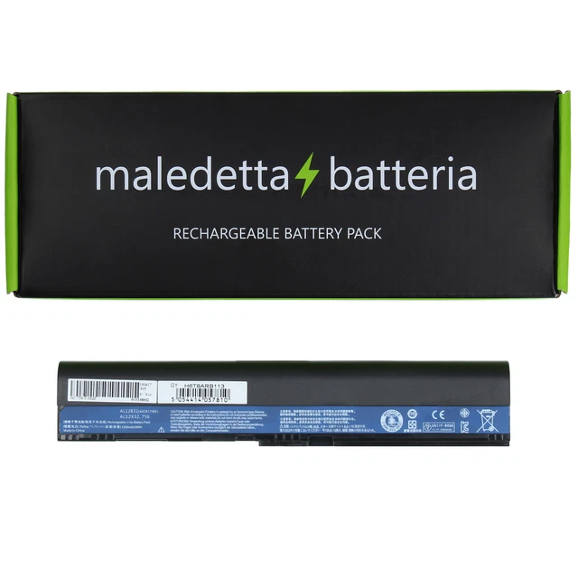Batteria POTENZIATA 10.8-11.1V 5200mAh SOSTITUISCE acer AL12B32, AL12X32