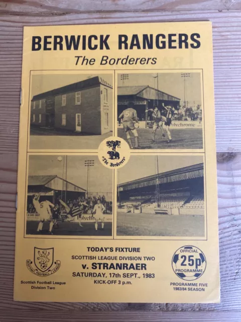 Berwick Rangers v Stranraer 2nd Division 17th September 1983