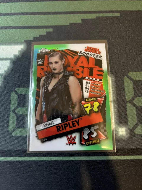 Rhea Ripley PPV Insert Card WWE Topps Chrome Slam Attax 2021 GREEN REFRACTOR /50