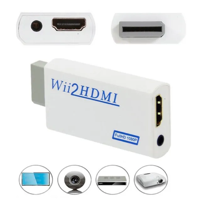 Generic Wii To HDMI Wii2HDMI Full HD FHD 1080P Converter Adapter 3.5mm  Audio Output Jack