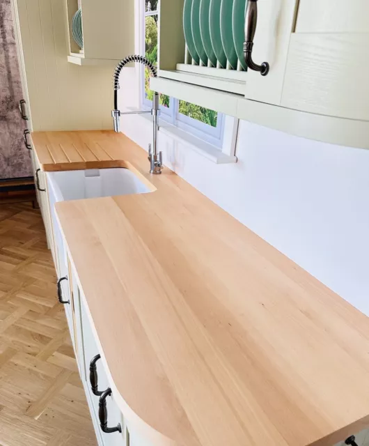 Full Stave Prime Beech Wood Worktop, Free Delivery, Timber, Real Wood Worktops