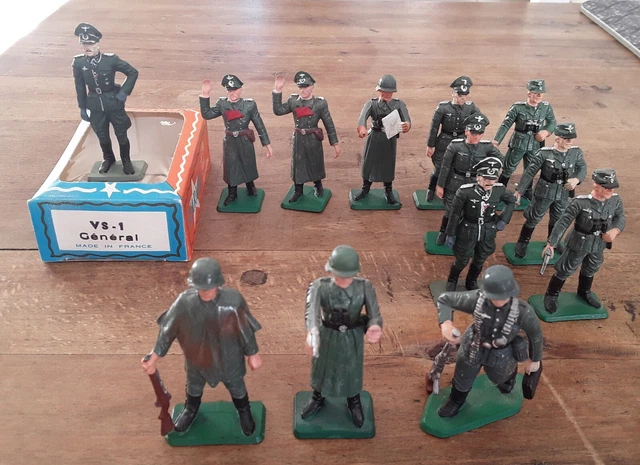 Lot De 7 Petits Soldats Allemands – Starlux – Figurines En Plastique Peint – Époque Contemporaine