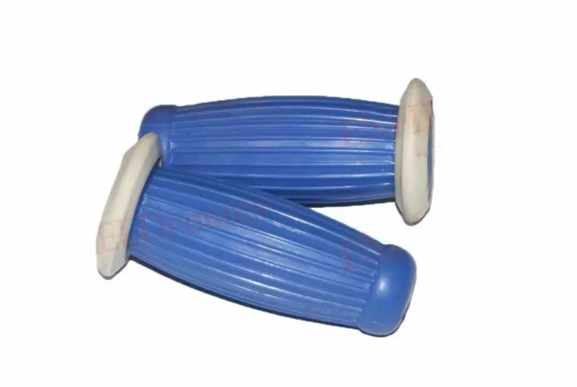 Lambretta Vespa Blue Rubber Bubble Balloon Grips White Anello For GB SX TV LI @