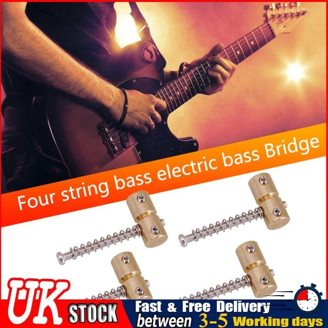 UK 4pcs 4 Strings Brass Guitar Bridge Saddles for Electric Guitar Bass Bridges