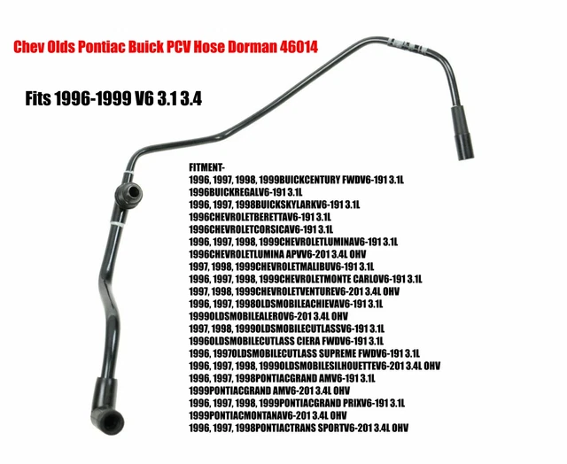 DORMAN MOLDED PCV Valve Breather Hose for Chevy Buick Olds Pontiac New