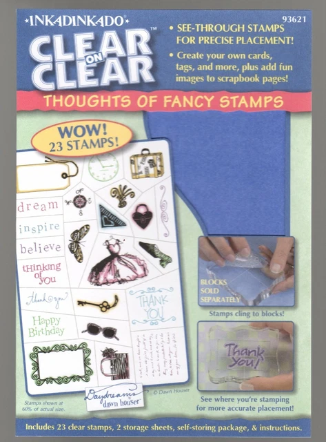 Inkadinkado 23 Stamp Set Thoughts of Fancy 93621 NEW Clear on Clear