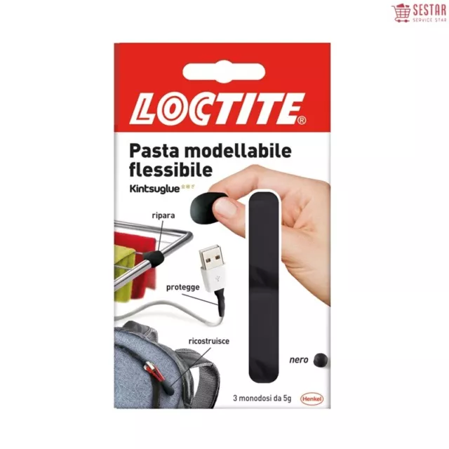 Loctite Kintsuglue Pasta Modellabile Flessibile Nera - Confezione Con 3 Appli...