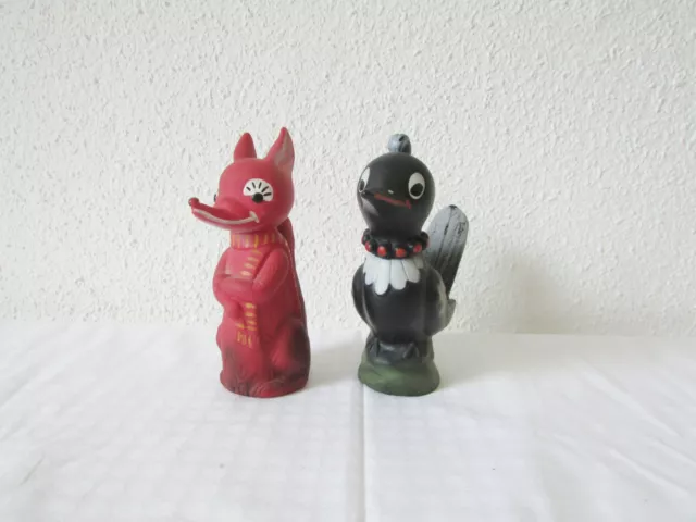 2 DDR Puppen alte Puppe Werbefigur Kinderfernsehen Fuchs +Elster Spielzeug (3)